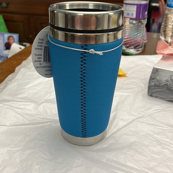 NIB Mugzie 16oz NBA Charlotte Hornets Stainless Steel Travel Mug, neoprene grip. - Picture 2 of 8